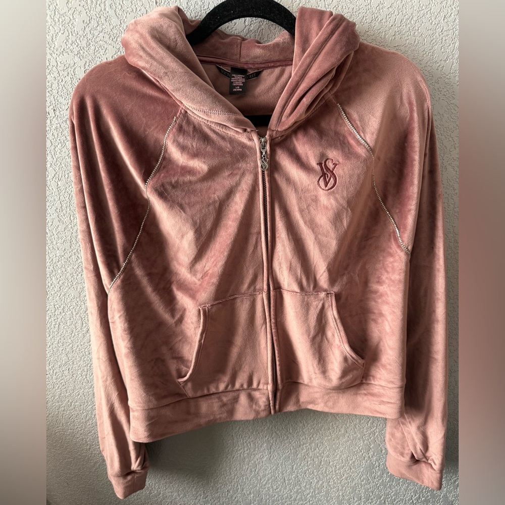 Victoria's Secret Blush Velour Zip-Up Hoodie